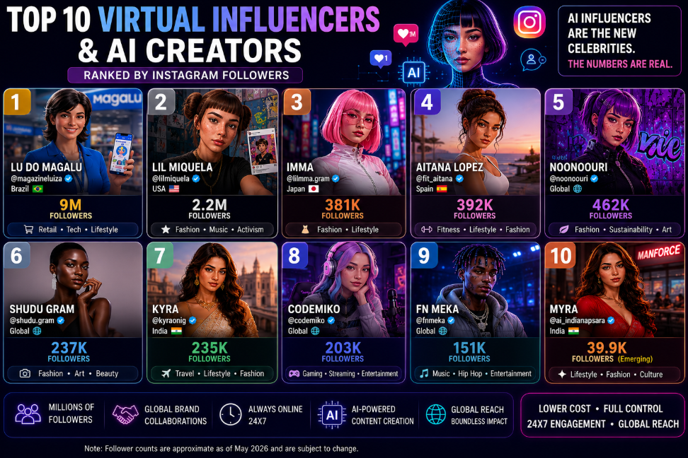 Artificial Intelligence is no longer limited to chatbots and automation tools. A new category of internet celebrities is rapidly gaining popularity across social media platforms.