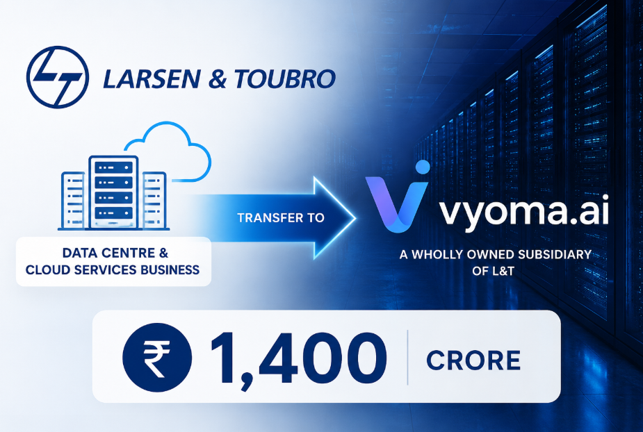 L&T to Transfer Data Centre Business to Vyoma.AI for Rs 1,400 Crore