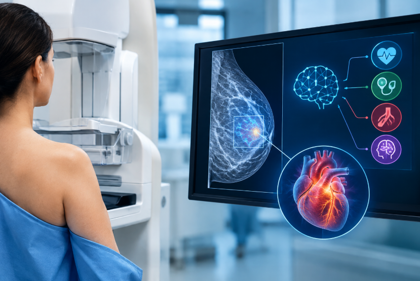 AI analysis of a mammogram to detect cardiovascular disease