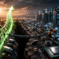 Futuristic data centre and semiconductor manufacturing facility representing rising AI demand and constrained supply.