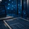 AI data centre infrastructure and financial market charts representing risks from a slowdown in artificial intelligence investment
