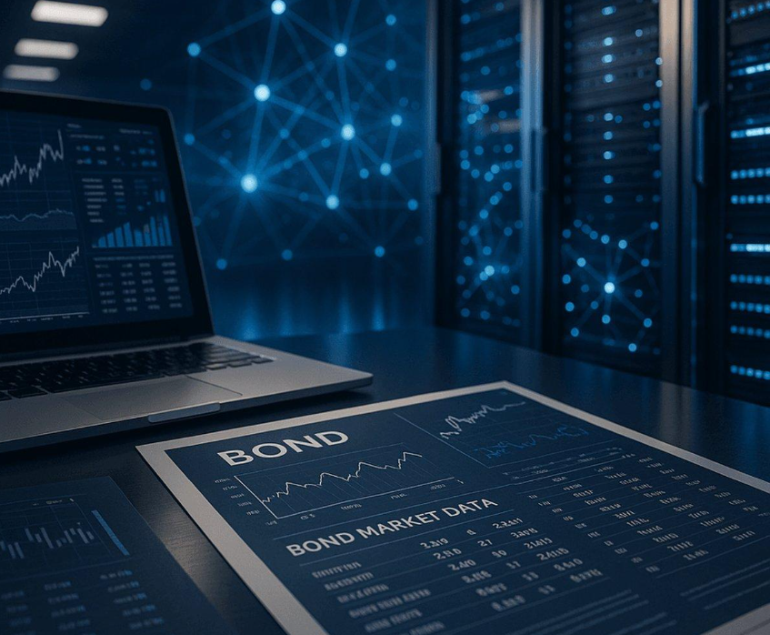 AI data centre infrastructure and financial market charts representing risks from a slowdown in artificial intelligence investment